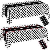 Vista 116 de WNINK Paquete de 6 manteles desechables negros de 54 x 108 pulgadas, para barbacoa, cumpleaños, picnic, despedida de soltera, compromiso, boda