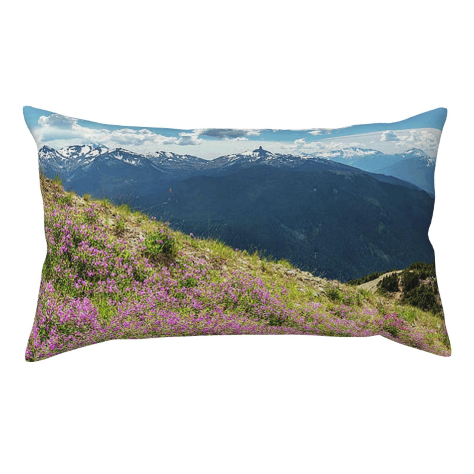 WSHFFILO Mountains printed Pillow Case 20x36in Corduroy Throw Pillow Cover