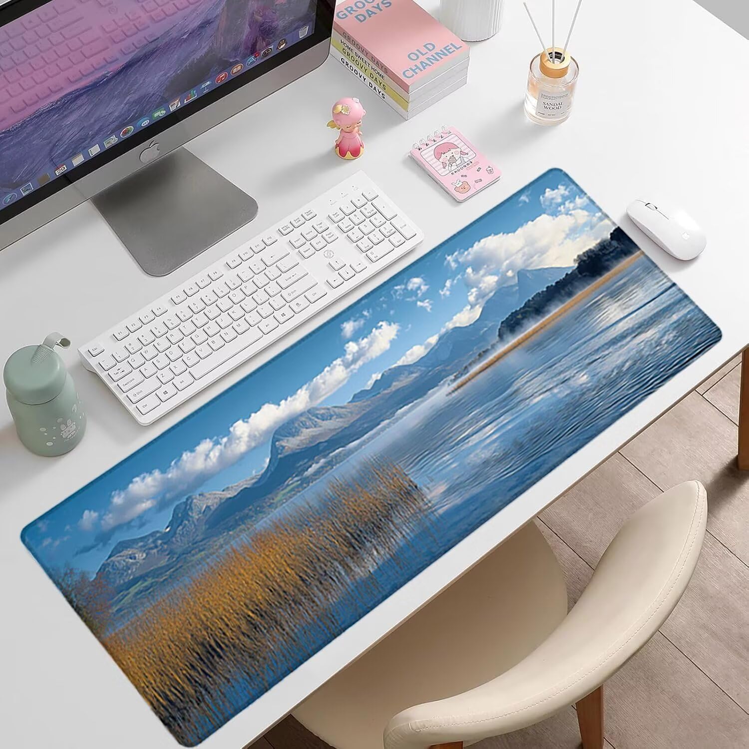 Podkładka pod mysz do gier XXL - 1600x800x3mm - Nowoczesna duża antypoślizgowa podkładka pod klawiaturę biurową z przeszytymi krawędziami, krajobraz duża podkładka pod mysz do gier do biura i domu
