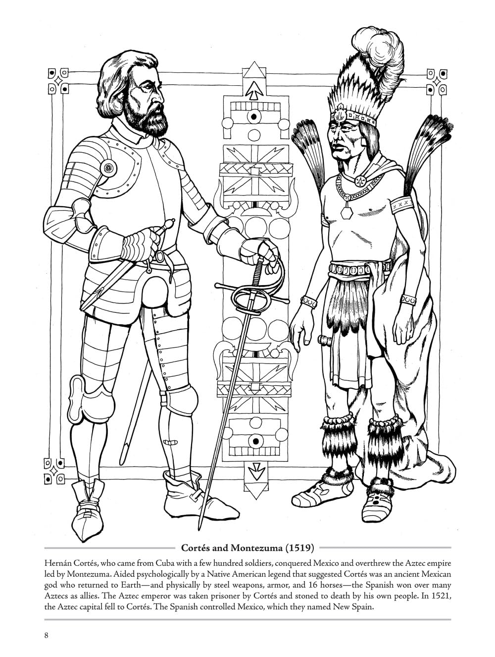 Picture the Past: The Exploration of North America: Historical Coloring Book