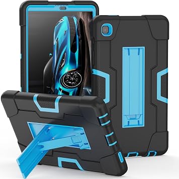 Portable Electronic Device Cover for Samsung Galaxy Tab A7 Lite 8.7 Inch 2021, Heavy Duty Rugged Shockproof Hybrid Tablet Case with Kickstand Black/Blue, SM-T220/T225/T227U