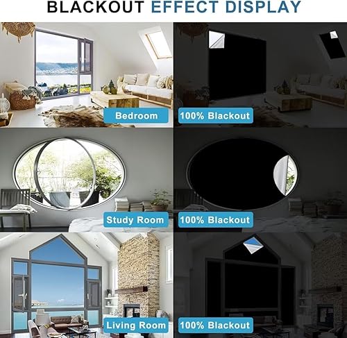 Miniatura 2 de BAYUE Persianas opacas portátiles para ventana, de viaje, 100% de material opaco, persianas opacas para ventanas con cintas de velcro sin taladrar