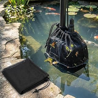 Pump Filter Mesh Bag Mesh Anti-Clog Pump Barrier Bag with Drawstring Reusable Pond Protector Filter Accessories for Ponds Fish Tank Aquarium Swimming Pool