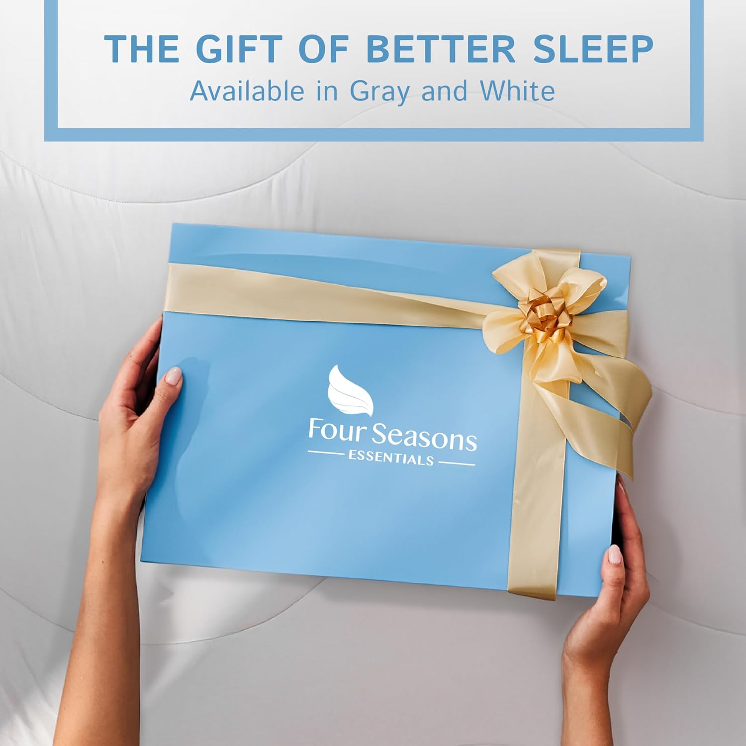 Four Seasons Essentials Cooling Comforter - Queen Size 90" x 90" - Gray - Image 8