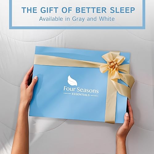 Miniatura 8 de Four Seasons Essentials Edredón refrescante - Tamaño Queen 90 x 90 pulgadas - Gris