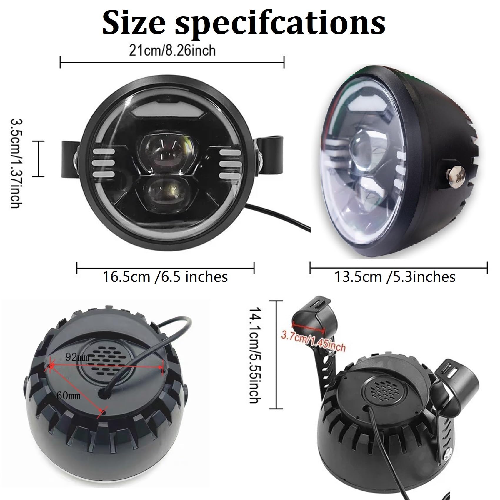 電動自転車ヘッドライト36v/48v(メイトfusion,city,evo対応可 Amazon | 3ピンオスコネクタ付き電動自転車用LEDヘッドライト 48V/60V