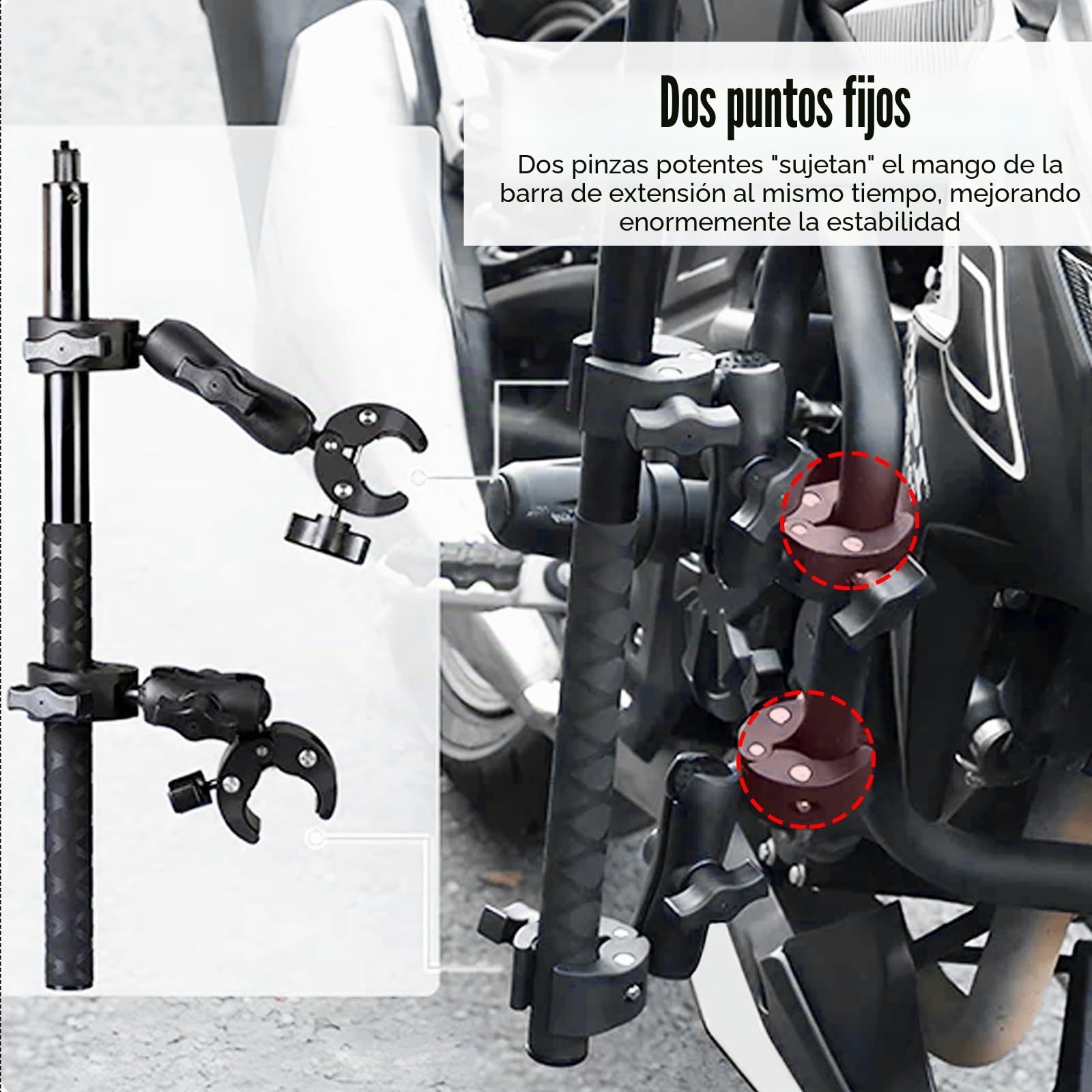 Soporte para Insta360 x4 Cámara Acción en Motocicleta, Soporte para Cámara de Bicicleta para Insta360 x4 Cámara Acción en Motocicleta con Rotación de 360 ​​Grados Palo Selfie