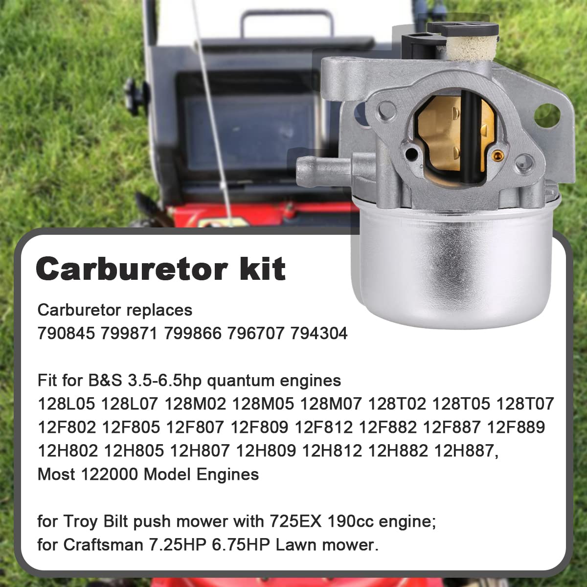ZAMDOE 799866 carburatore Filtro dell'Aria per Briggs & Stratton 790845 799871 796707 794304 12H800 128M02 675 675ex 725ex Motori, per Toro Craftsman da 22" Recycler 190cc Tosaerba