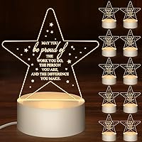 Vista 1 de 30 piezas de regalos de agradecimiento a los empleados para regalos de equipo, luz nocturna LED acrílica con texto en inglés «May You Be Proud of