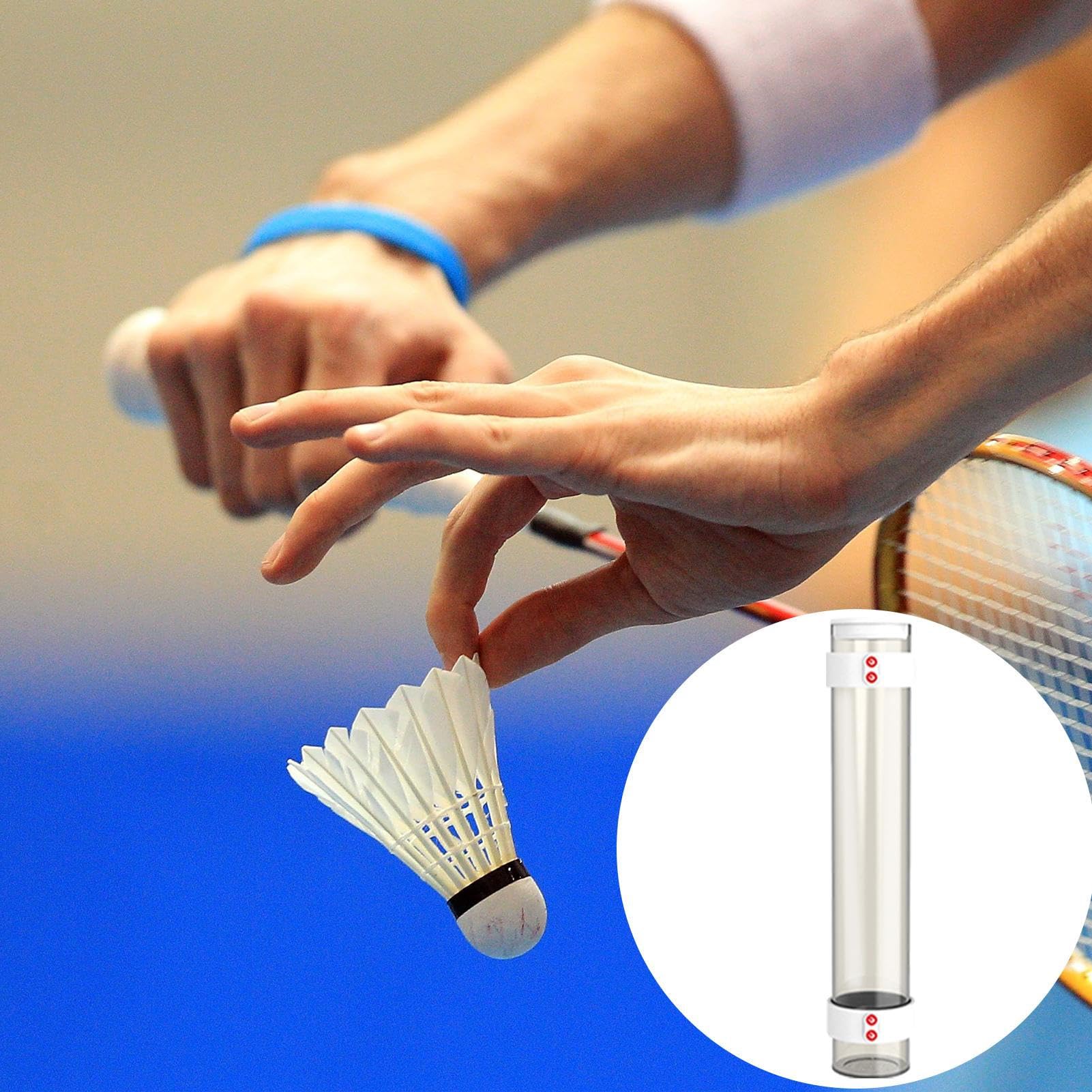 Tubo di stoccaggio Shuttlecocks - Supporto Magnetico a Sfera Badminton | Contenitore di stoccaggio della navetta durevole con coperchio istantaneo, tubo di organizzatore automatico per coppia