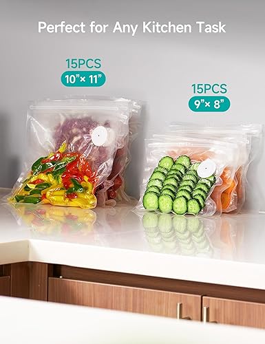 Miniatura 7 de HiCOZY V1 Sellador al vacío para alimentos con tanque de agua visible, potente máquina selladora al vacío de mano compacta con pantalla LED de