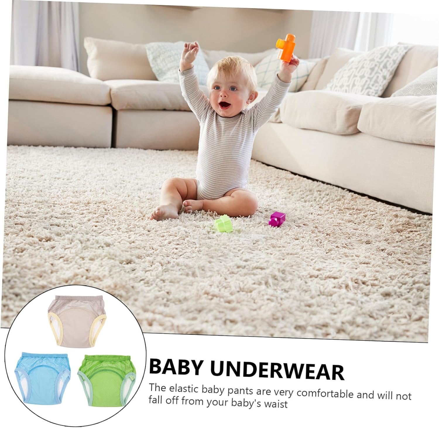 3pcs Potty Training Underwear Soft and Breathable Boy Girl Training Pants for Boys Reusable Cotton Diapers Eco-Friendly Washable Underwear