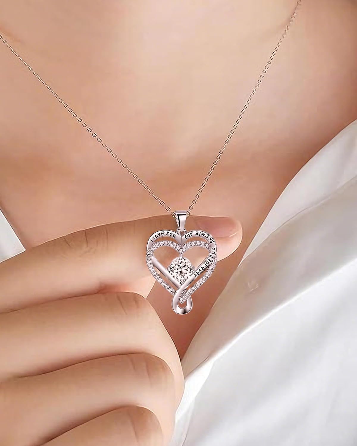 Valentine's Day Gift for Love, To My Wife Necklace from Husband – Necklace for Women, Forever Love Heart Pendant Jewelry, Romantic Gift Wedding Anniversary - Image 3