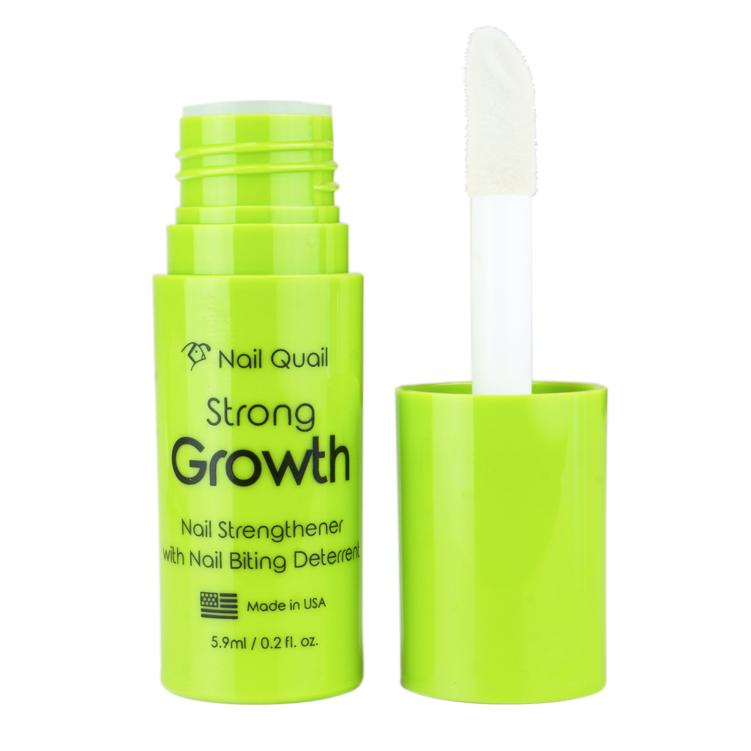 Strong Growth Nail Strengthener for Nail Biting, 5.9ml, Made in USA