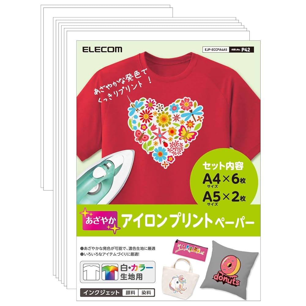 Amazon | エレコム アイロンプリントペーパー あざやか 白