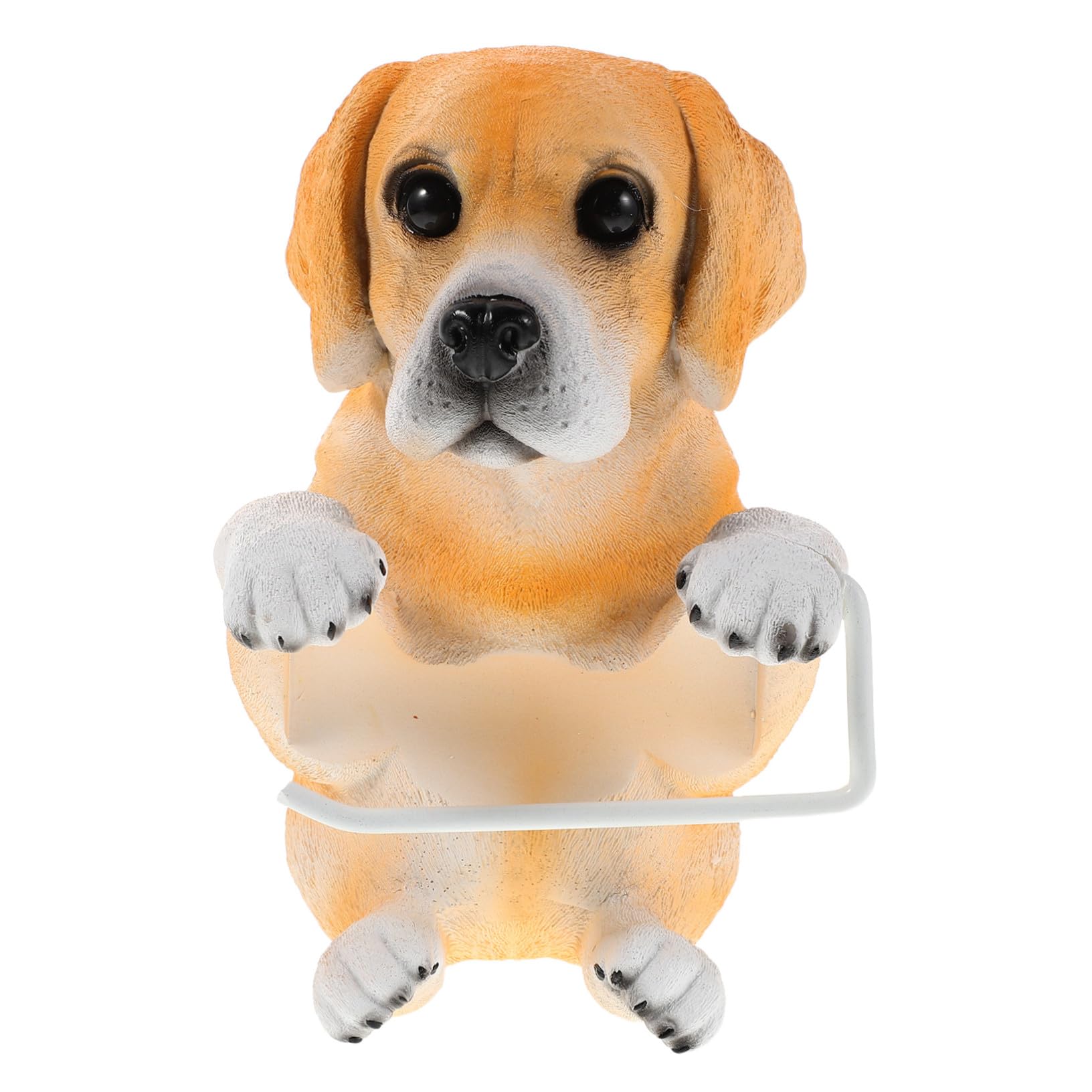 Portarrollos Naranja Forma de Perro de Resina de Papel Higiénico