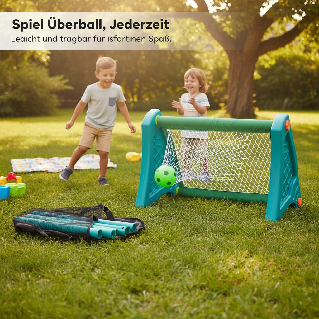 Mini Portería Fútbol para Niños Plegable, Juego Infantil Plástico para Interior y Exterior, para el Juego