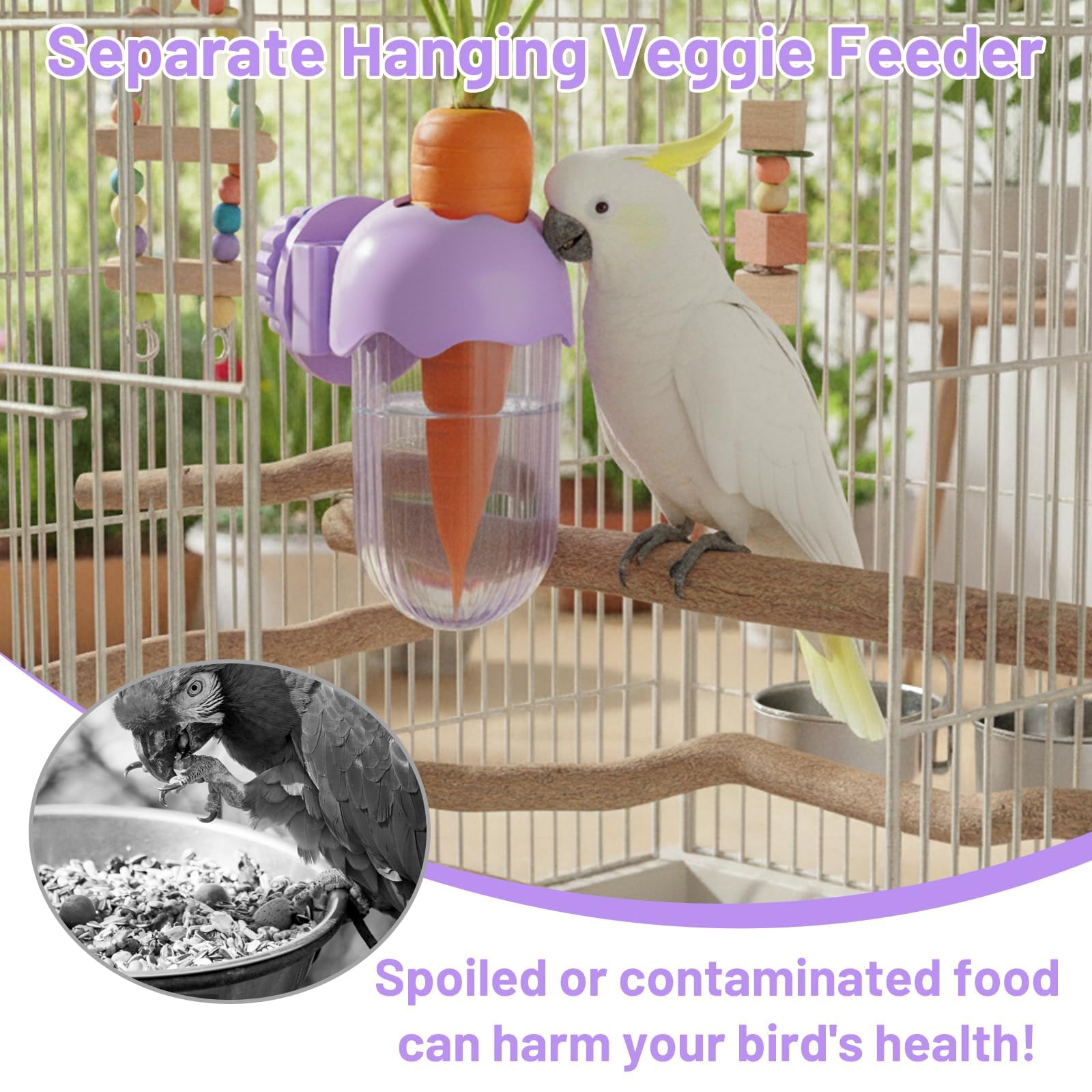 Parakeet Cage Accessories, Millet Holder for Bird Cage, No Mess Bird Feeder Suitable for Pet Feeding and Maintaining Food - image 4
