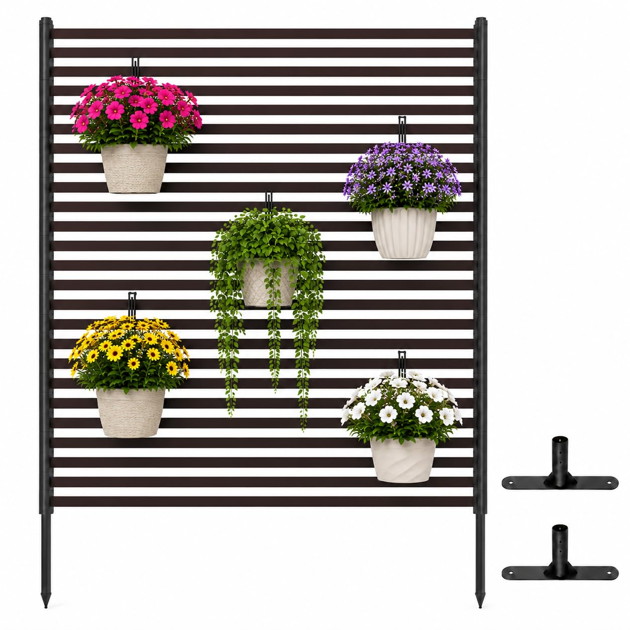 View 1 of ***MISSING PARTS*** OTOSUNNY Metal Privacy Screen, 47" W x 71" H, Brown