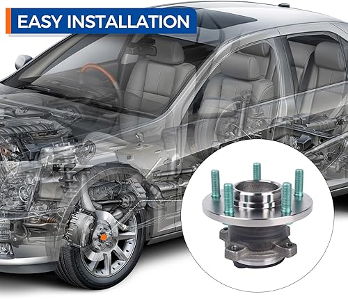 Miniatura 3 de 512347 Conjunto de rodamiento de cubo de rueda trasera compatible con Mazda 3 2004-2013, Mazda 3 Sport 2009-2013, Mazda 5 2006-2017, 5 lengüetas con