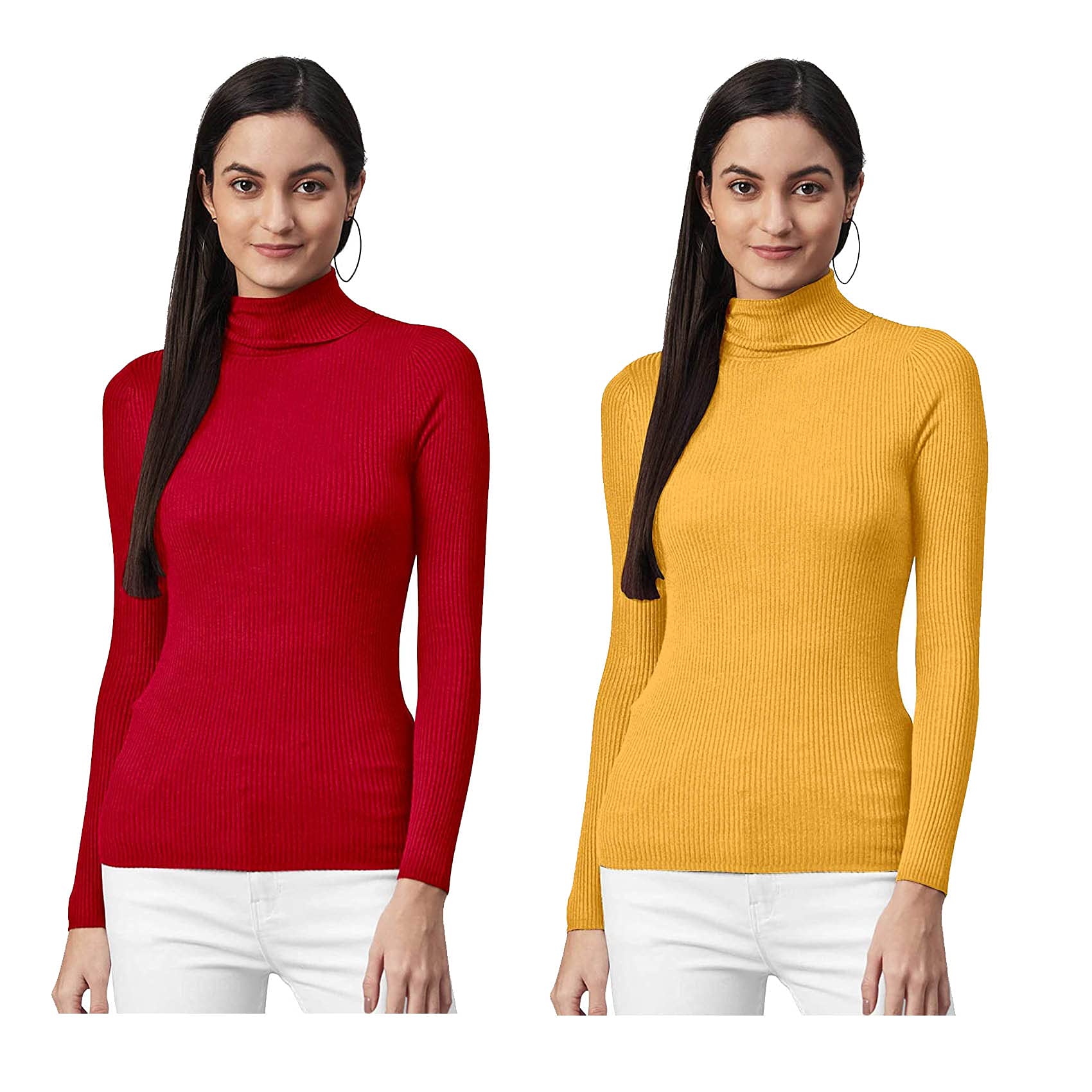 lovo Women's Woollen Warm Full Sleeves High Neck/Inner/Skivvy for Winters Pack of 2-picture-10