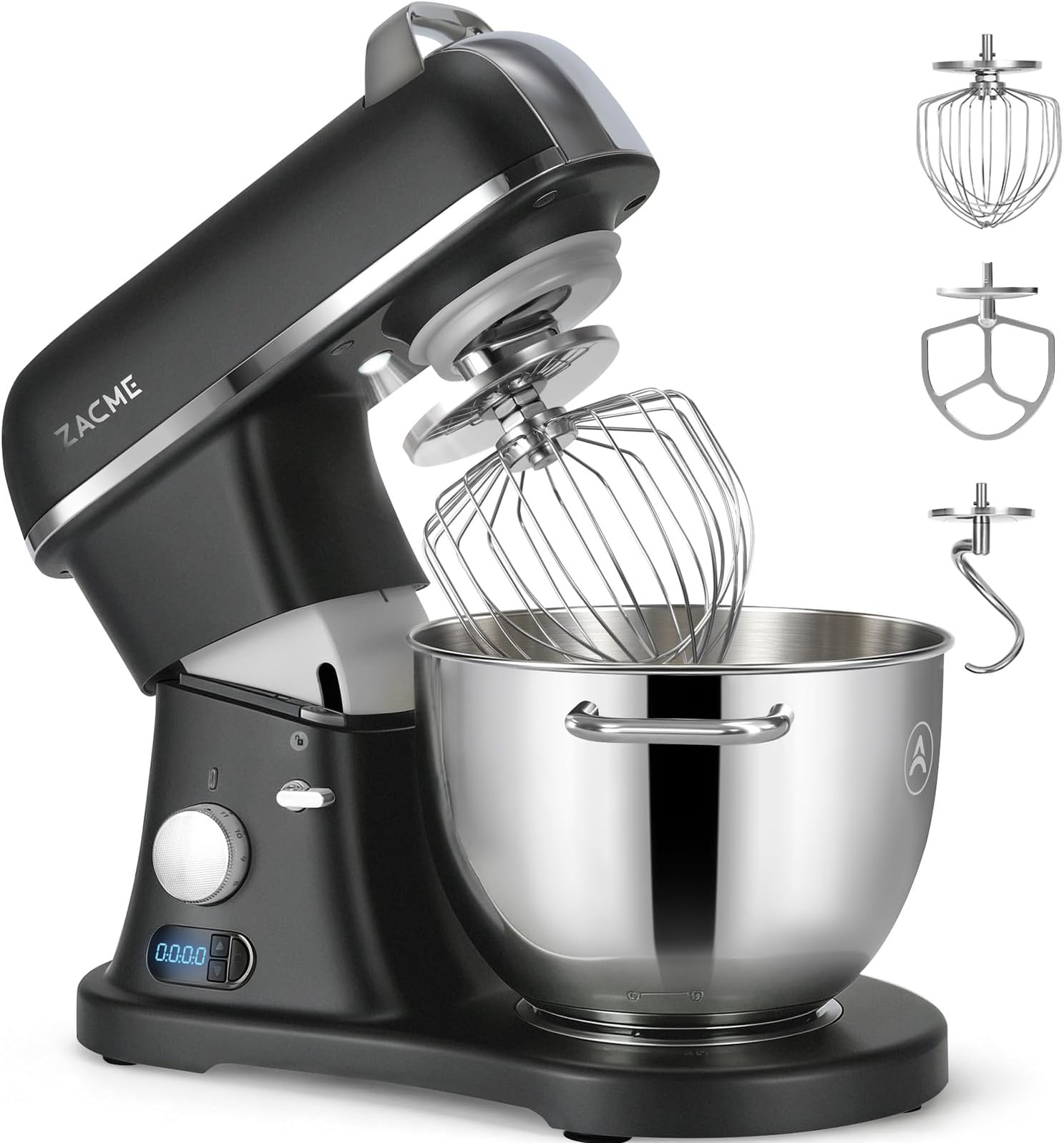 8.4QT Commercial Stand Mixer 800W with Aluminum Die Casting Meets the Standard of NSF/ANSI 8-2023, Mixers Kitchen Electric Stand Mixer with Stainless Steel 8L Bowl, Dough Hook, Whisk and Beater, Black