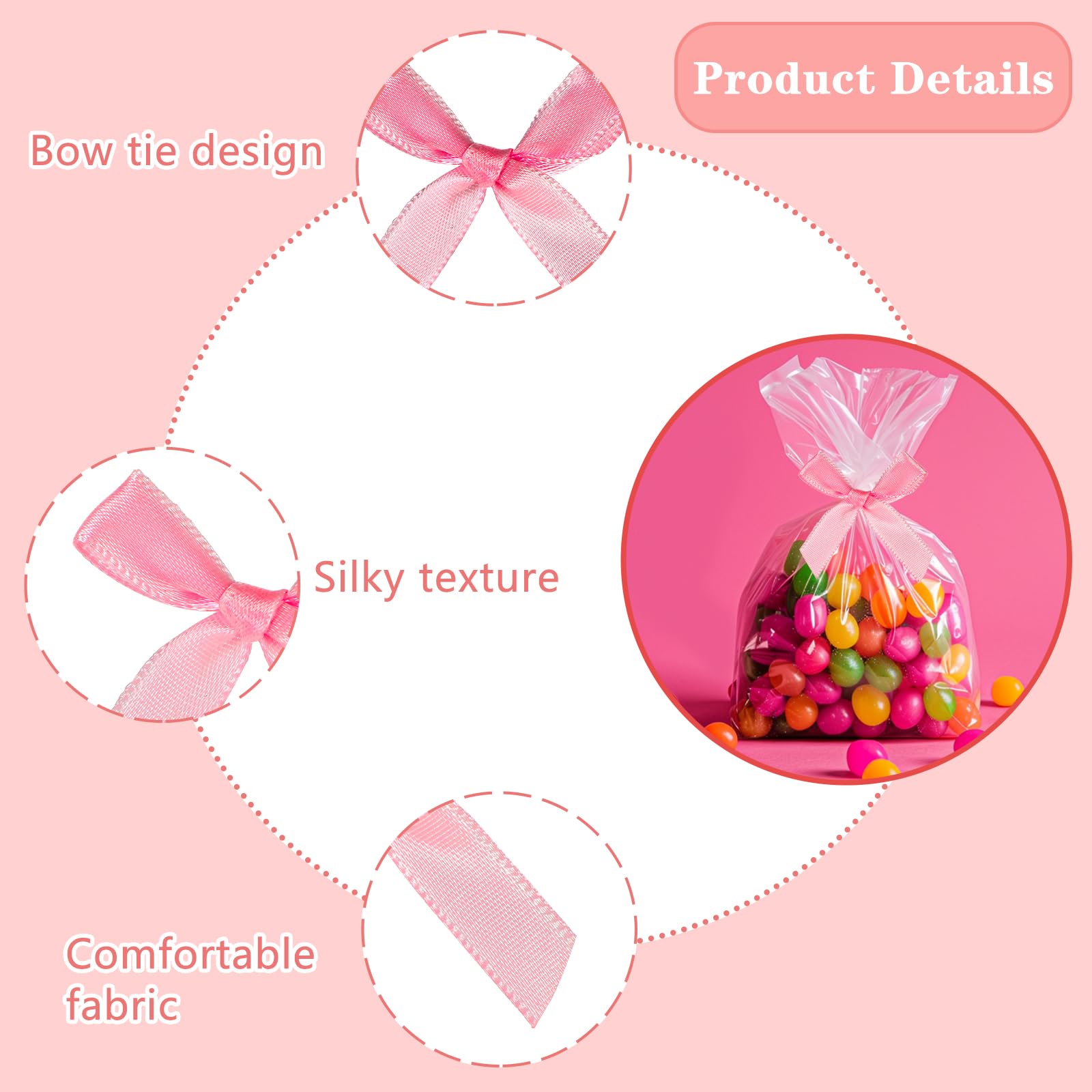 Lazo De Regalo De Cinta Metálica Rosa Para El Día De San Valentín; Regalos Variados Con Lazos De Tirón Para Ctas Y Cajas De Regalo En Color Metálicos Brillant - China Cerdas