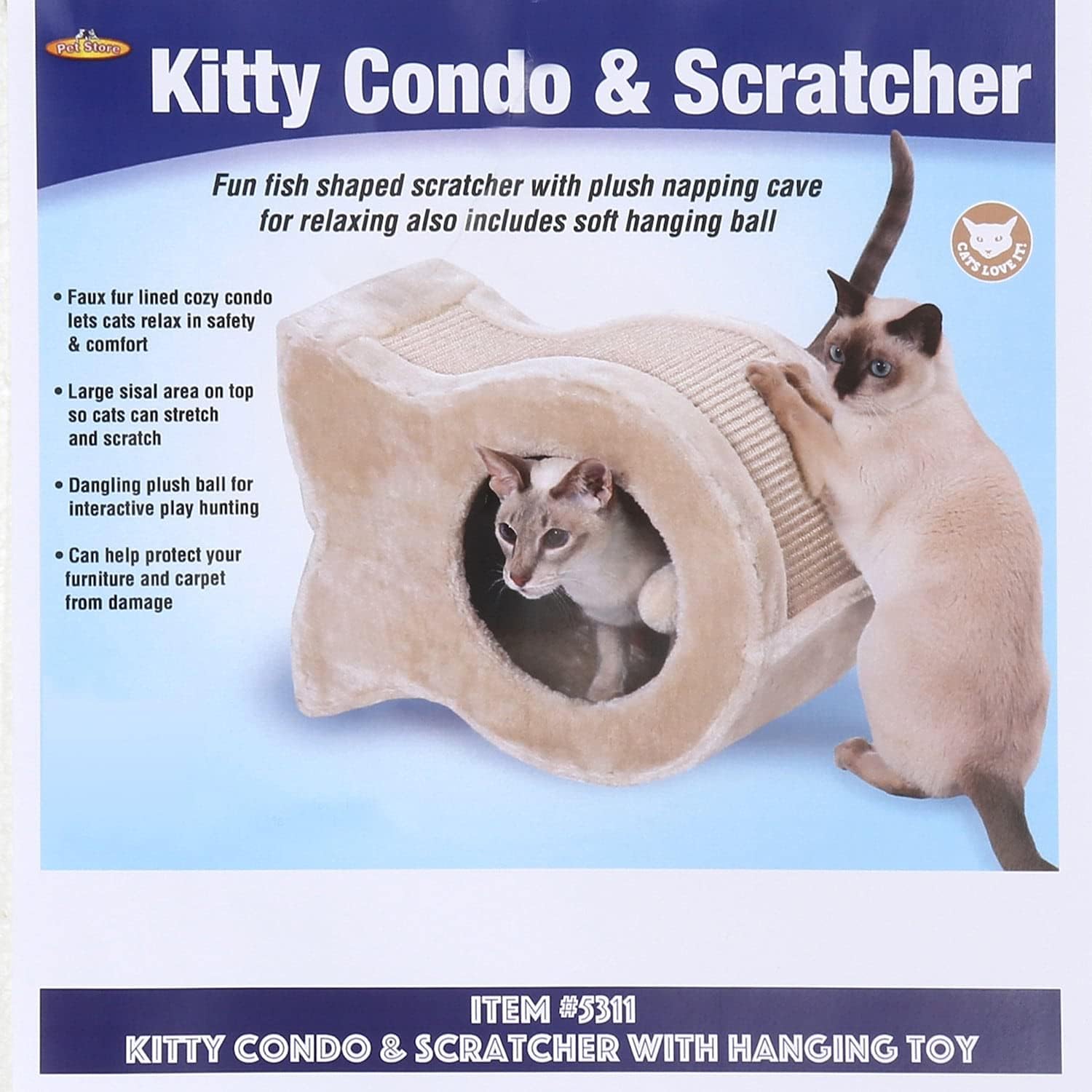 Cat Supplies Tuna Can Komfy Cat Bed by Kookamunga 13" x 13" x 8" Pet Supplies