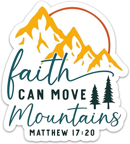 ZURRAM Faith Can Move Mountain Religious Christian Faith Sticker, vinilo impermeable con versículos bíblicos, calcomanía de Dios religioso para