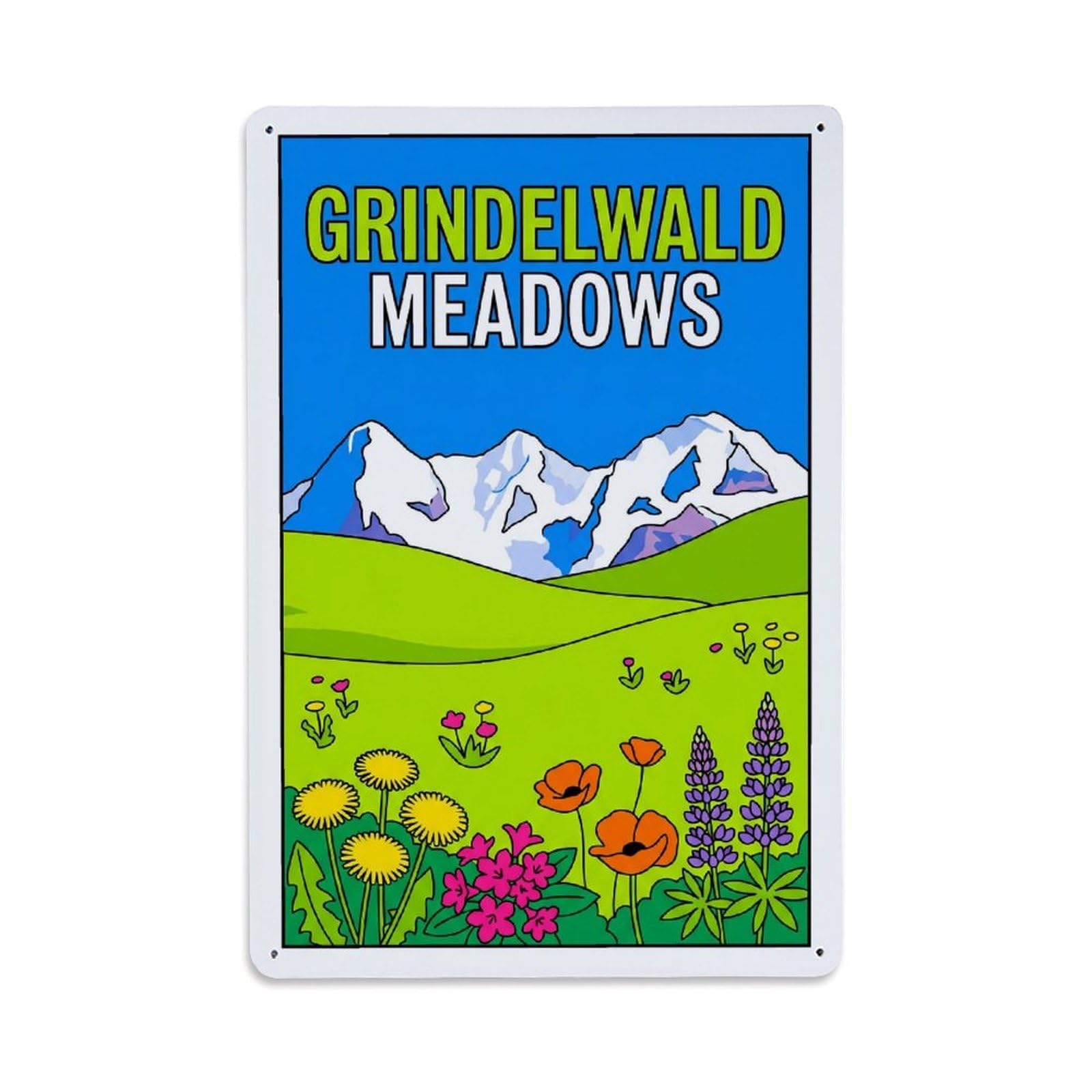 Gead 8X12inch Style Vintage Travel Switzerland Meadow Nature Metal Tin Sign