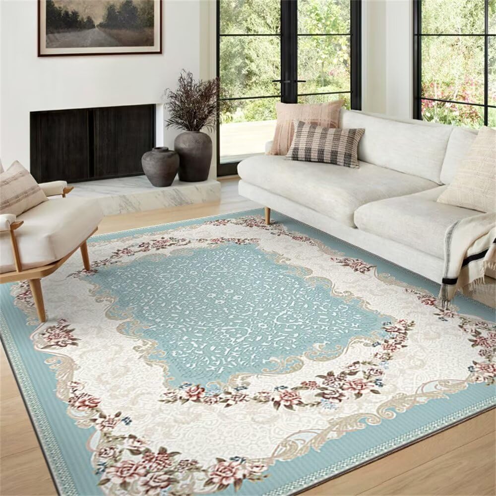 Tapis de chambre fille et garçon au motif floral pastoral pour une ambiance douce et naturelle