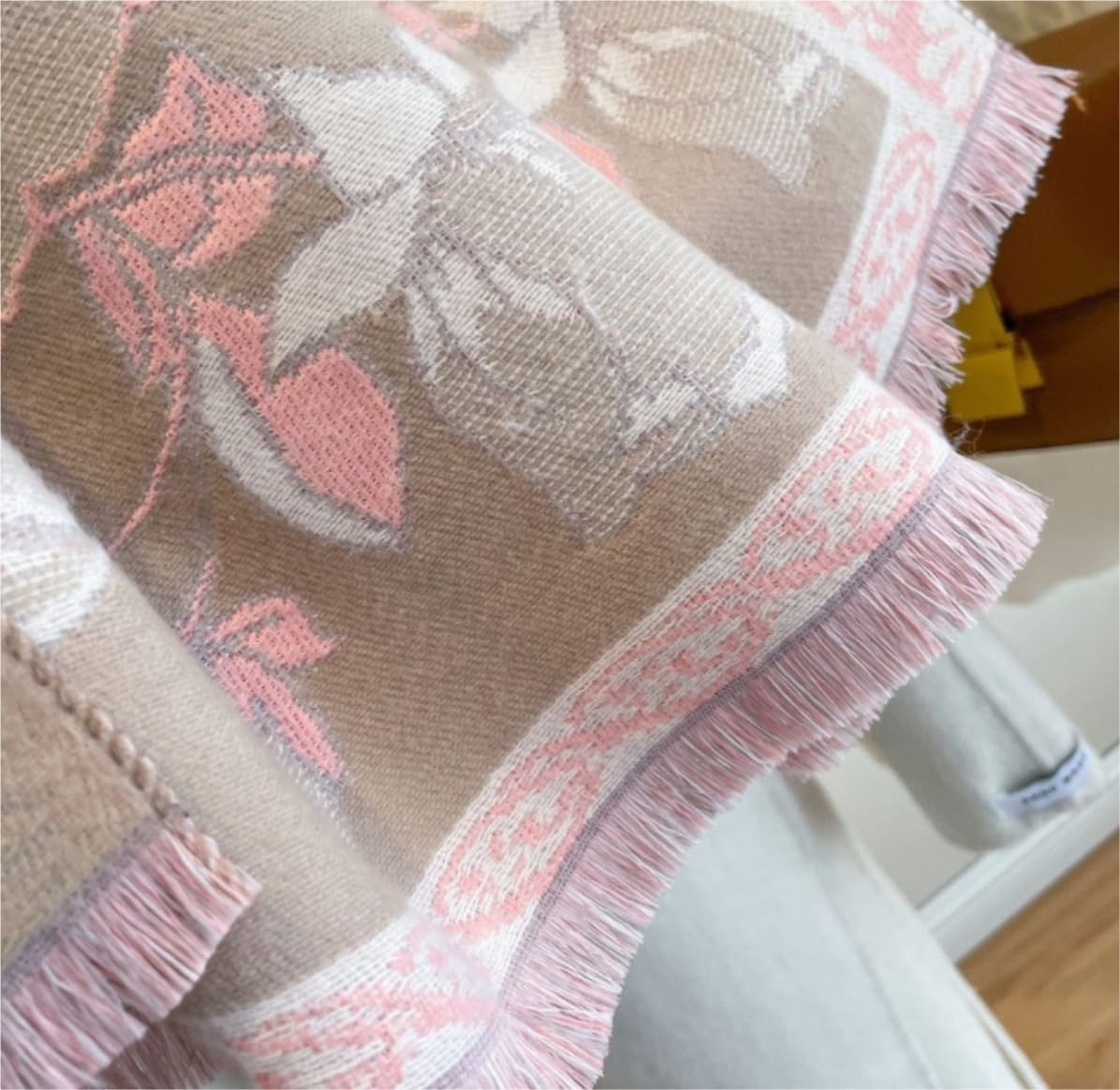 Bufanda Chal Fular Pañuelo Bufandas Bufanda Salvaje Cálida De Doble Cara, Chal Con Estampado De Flores Para Invierno Y Otoño, Grueso Para Mujer Manta fulares estolas