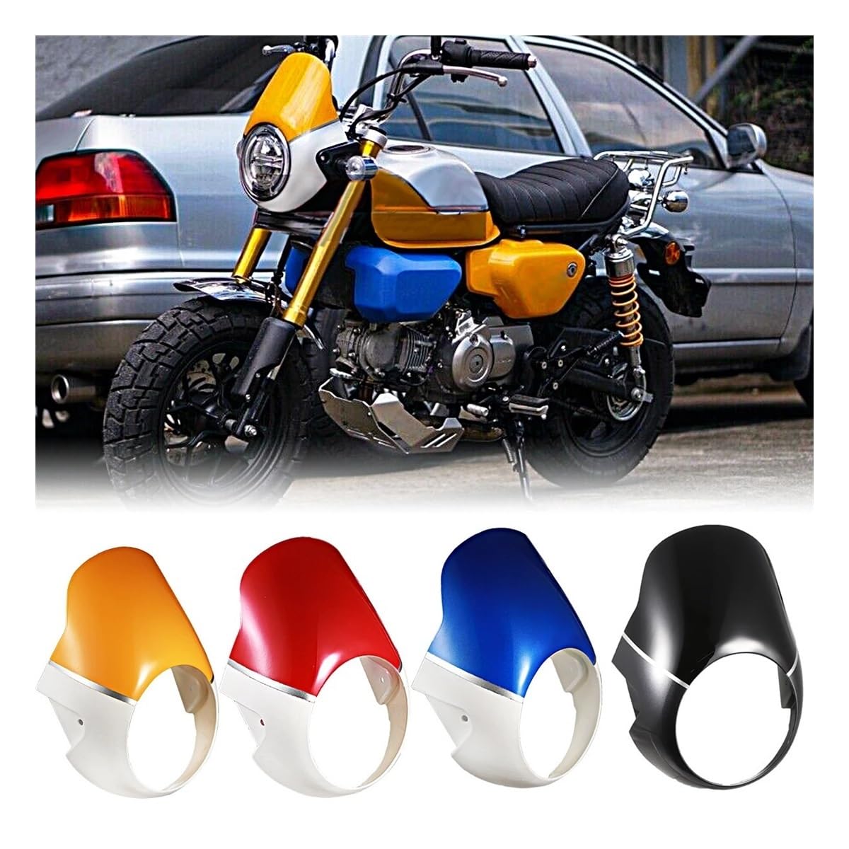 Parabrisas Alerón Deflector Cubierta para Faro De Motocicleta Parabrisas Carenado para para Monkey 125 2018-2023 Deflector De Pantalla