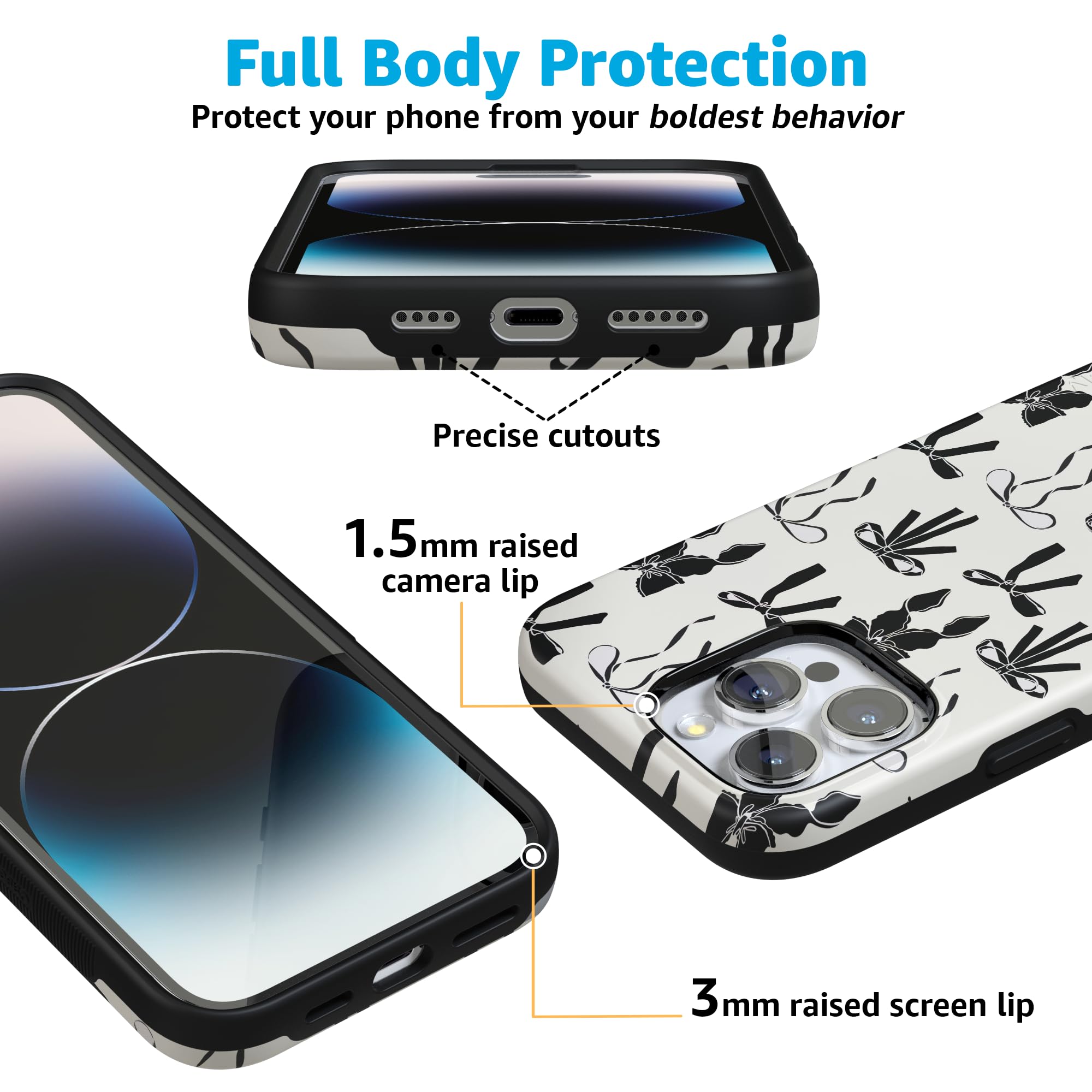 Amazon.com: Casely iPhone 16 Pro Max Case | Goth Girlie | Black