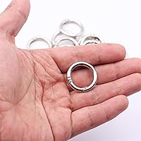 Vista 4 de 20pcs Trigger Spring O Rings Round Carabiner Clip Snap for Keyrings Buckle, Bags,Purses (Silver, 3/4 inch)