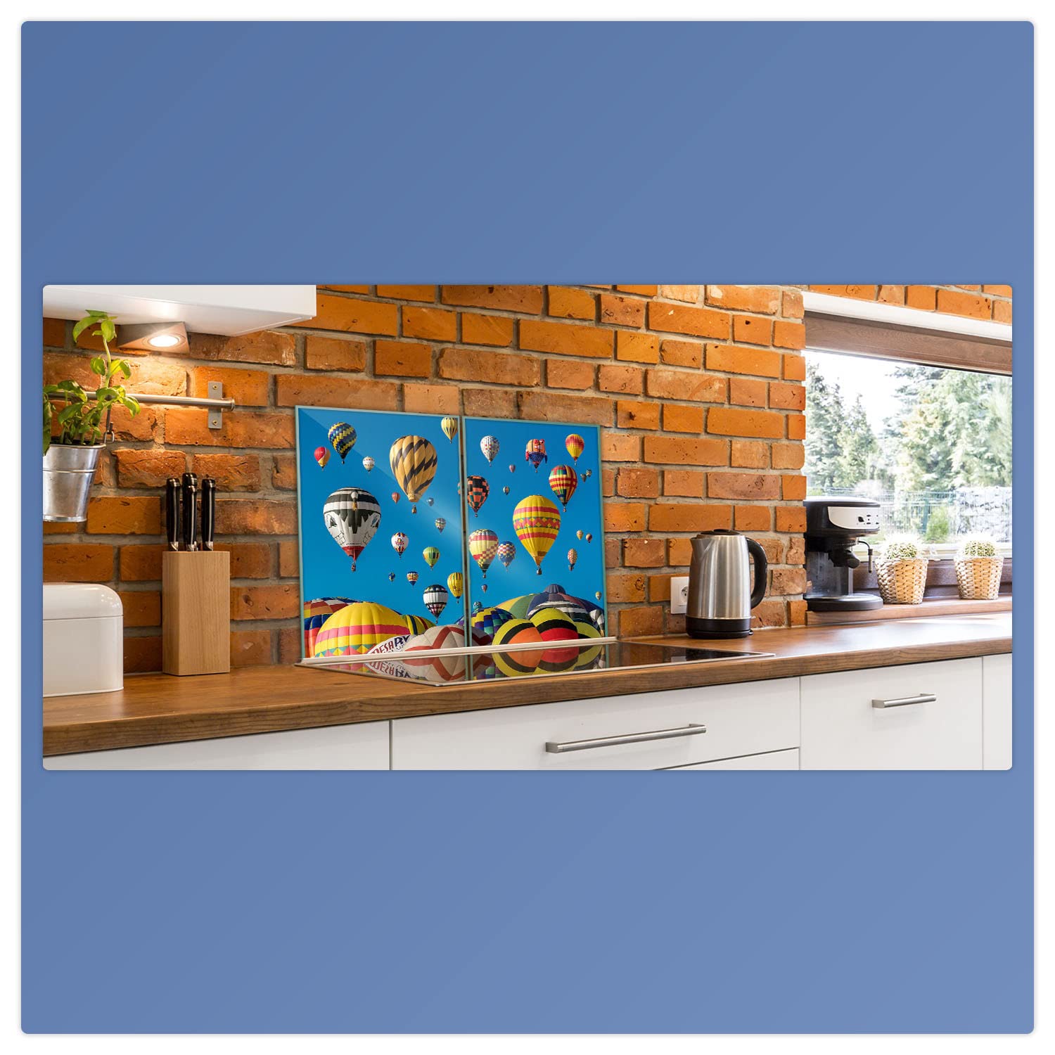 decorwelt Placa para Cubrir la vitrocerámica, 2 Piezas, 2 x 40 x 52 cm, para inducción, Multicolor