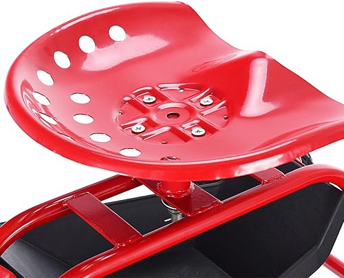 Miniatura 8 de Giantex Asiento de trabajo de jardín rodante, asiento de trabajo de jardinería giratorio 360 con ruedas, cesta de herramientas, altura ajustable,