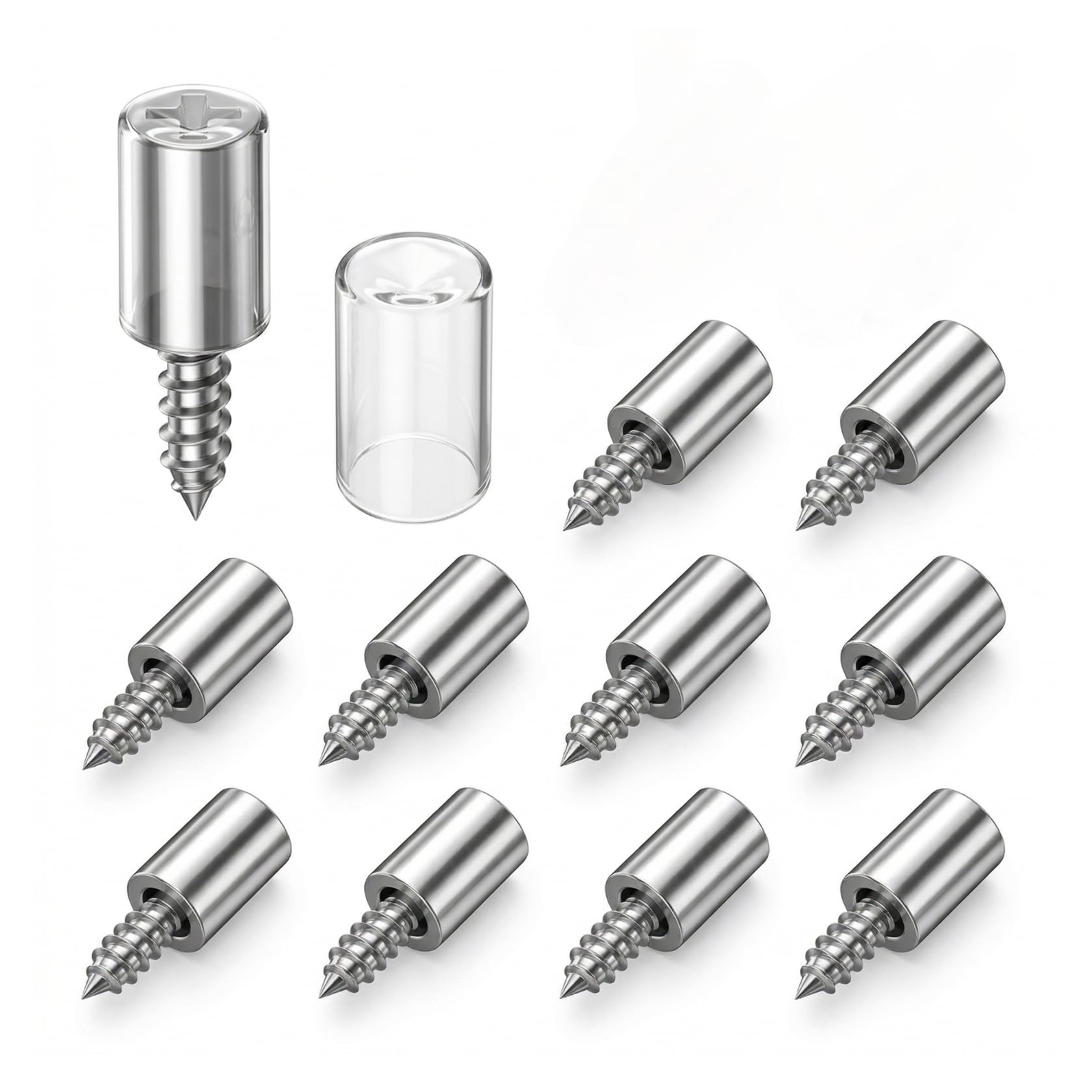 Kenovate Transparent 10Pcs Self-Tapping Metal Shelf Support Pegs Cabinet Shelf Pins With Non-Slip Silicone Sleeves Cupboard Shelf Supports For Kitchen Cabinets Wardrobes Bookcases