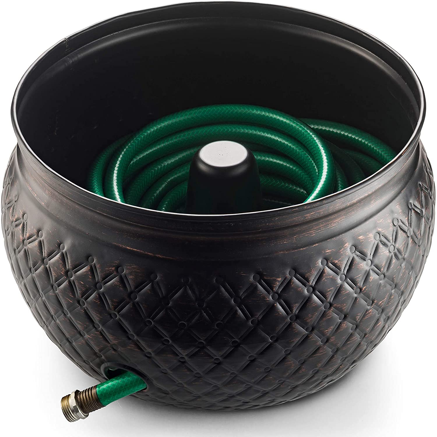 LifeSmart Garden Hose Pot Storage Holder with Accents Handmade 16 x 12 Inches Water Hose Hider