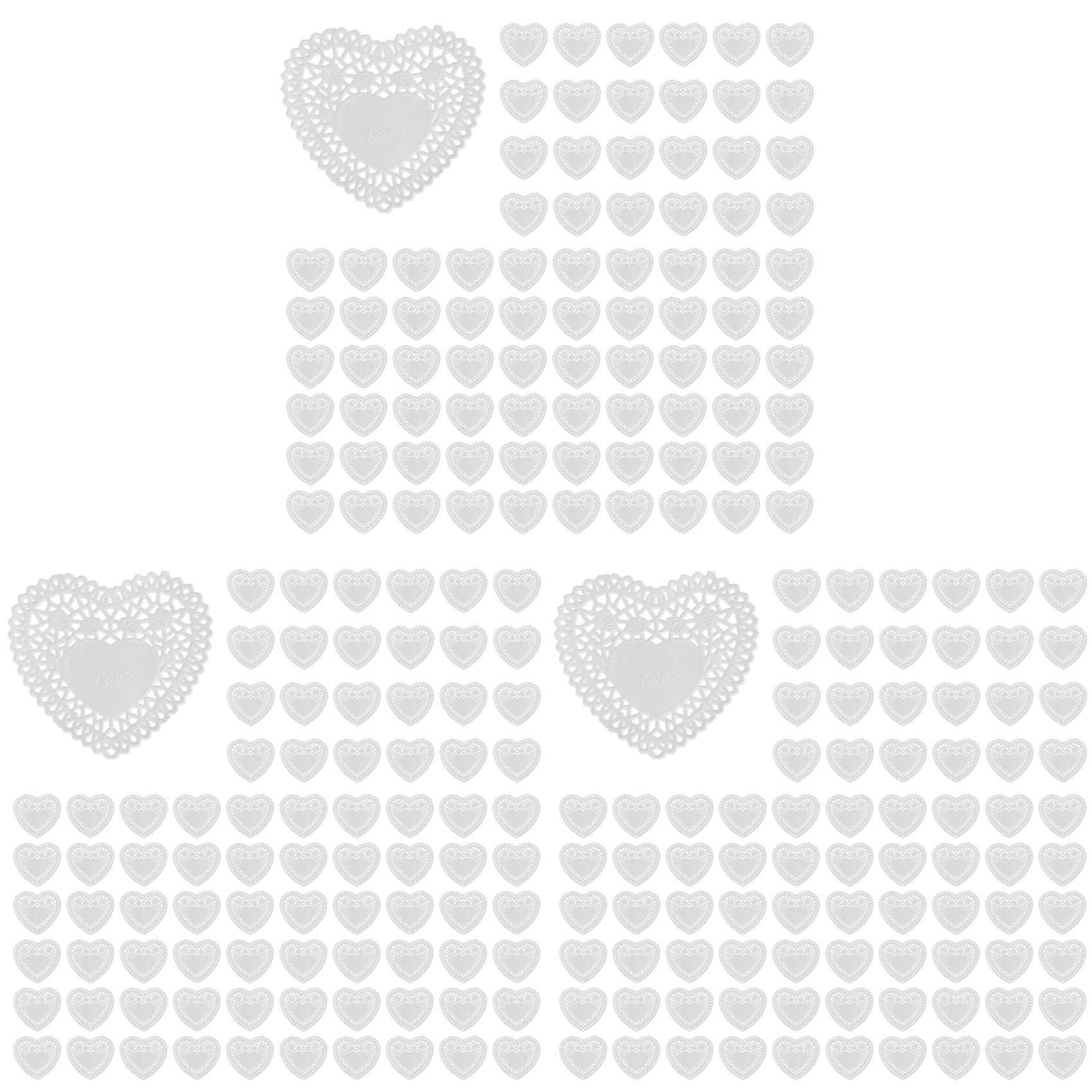 Hndhbfgrt 300pcs 4 Inch White Love Heart Paper Lace Doilies Doily for Cardmaking Scrapbooking