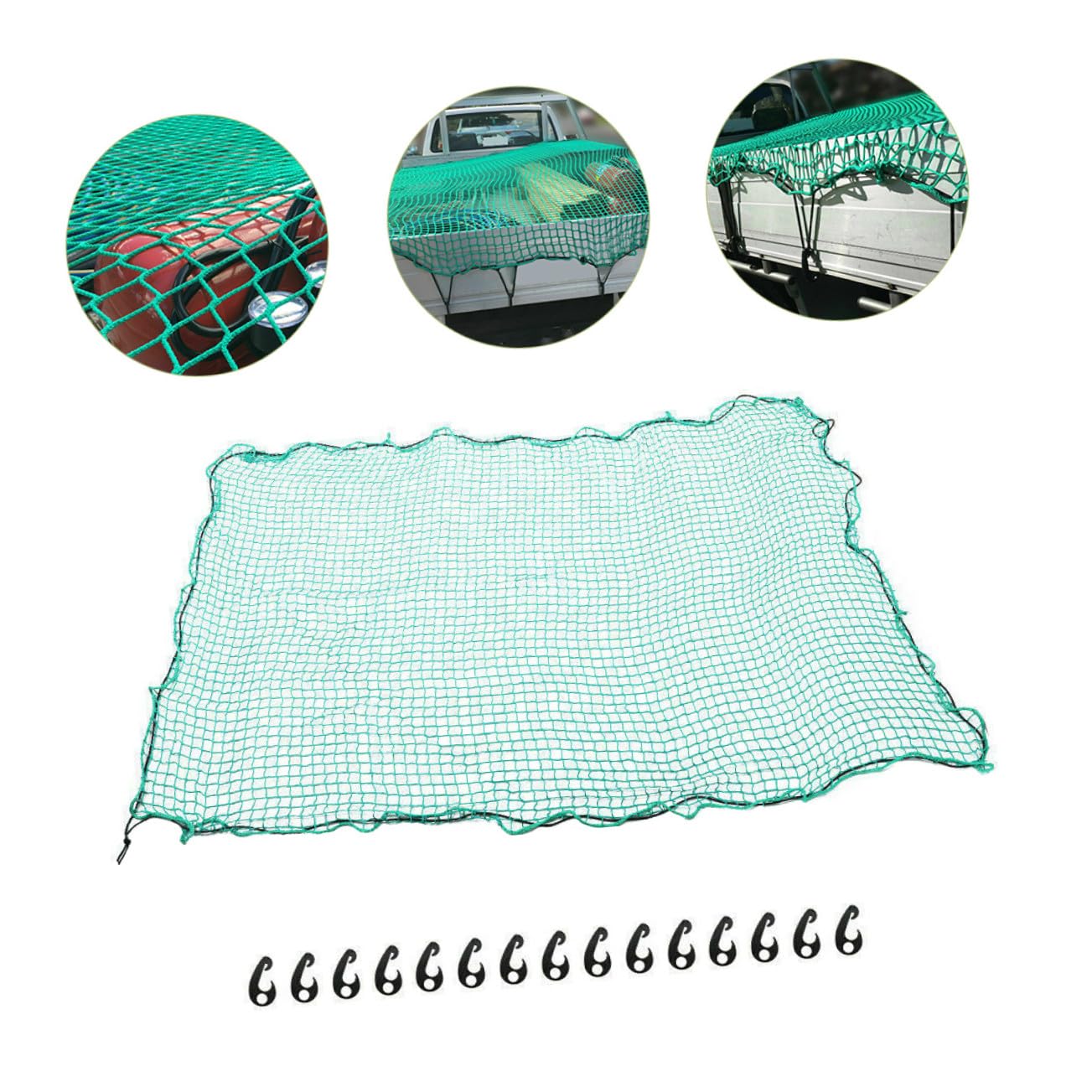 Levemolo Rete di Carico per Cassone Camion in Nylon Copertura Estensibile Cinghie Elastiche e 15 Ganci Rete Anticaduta per Pick-Up 2,5 * 3,5M Protegge da Intemperie