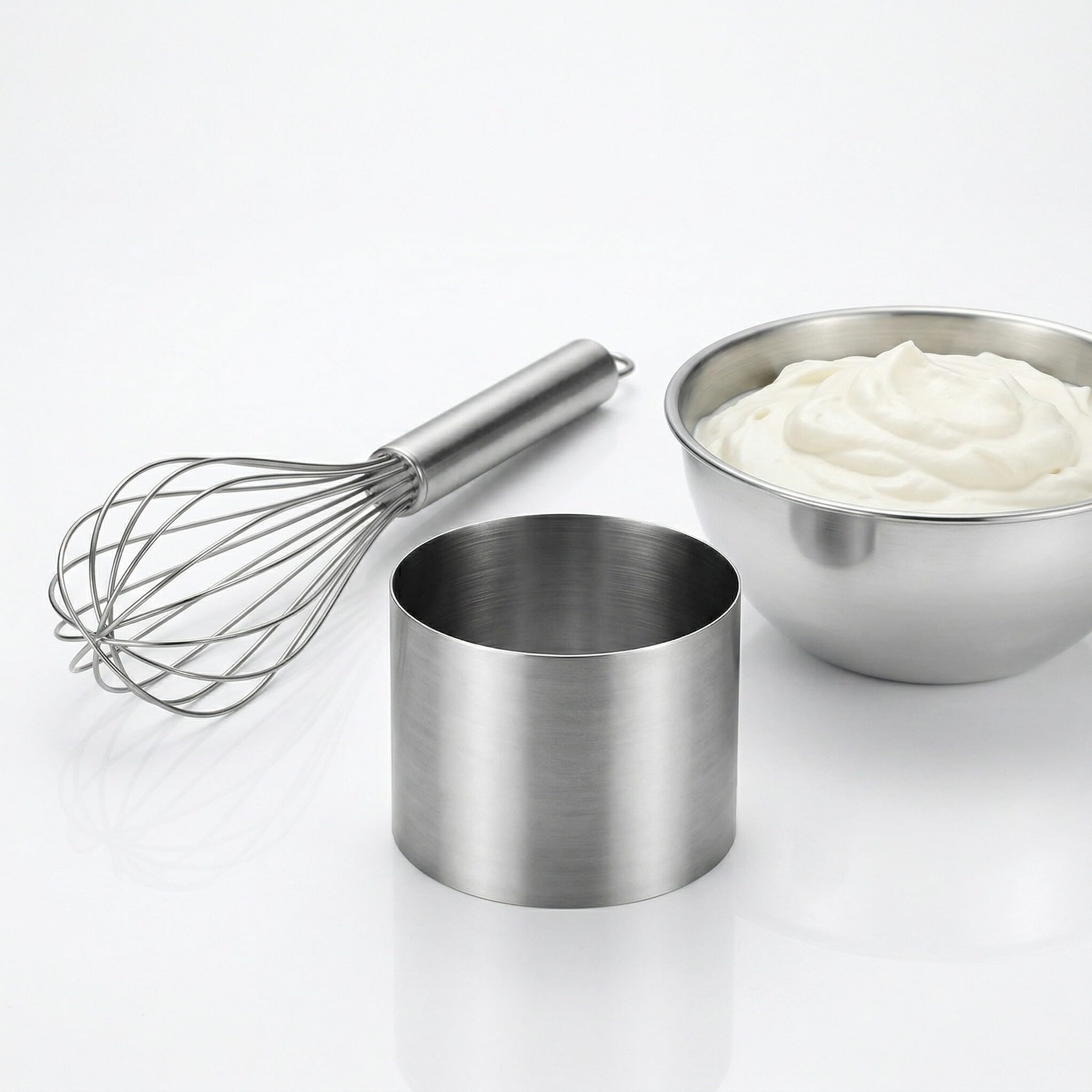 Abaodam Molde Redondo de Acero Inoxidable para Hornear Mousse y Pasteles, Forma de Pastel, Herramientas para Hornear en Casa