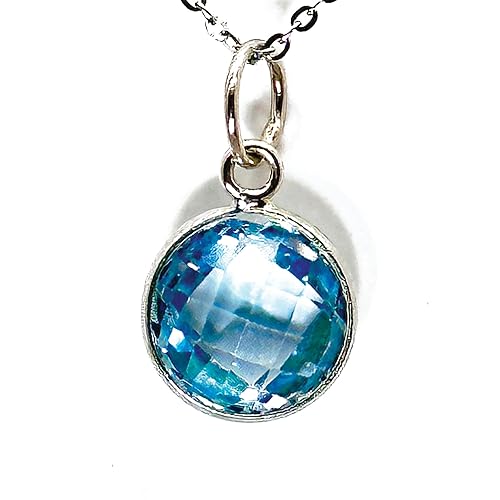 Miniatura 10 de Joyfulmuze Natural Moonstone Round Pendant Necklace, White Gemstones, Sterling Silver Rhodium, Handmade Jewelry Gifts for Women and Men