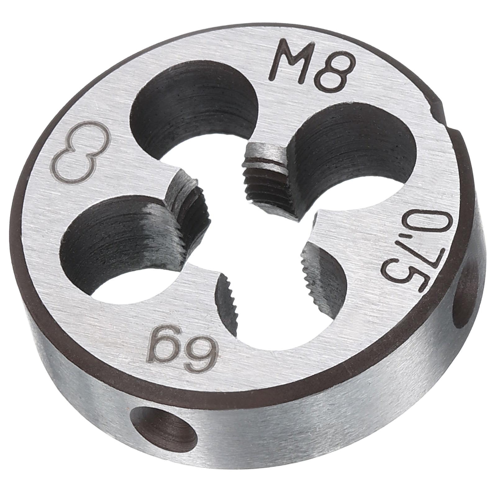 TA-VIGOR 1pc M8 x 0.75 Metric Adjustable Threading Die, Alloy Tool Steel Right Hand Round Die for Processing, Correcting or Cleaning External Threads (Metal, Plastic)