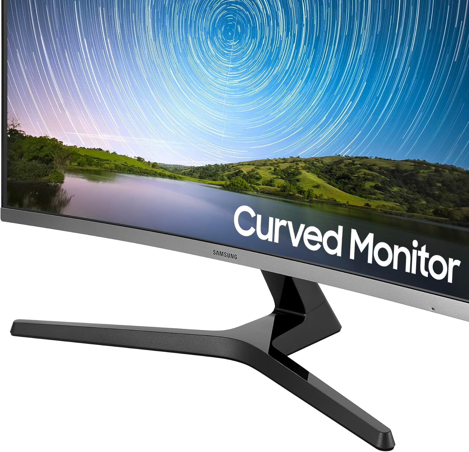 Samsung Monitor CR50 (C32R502), Curvo (1500R), 32", 1920x1080 (Full HD), VA, 75 Hz, 4 ms, FreeSync, HDMI, D-Sub, Ingresso Audio, Dark Blue Gray