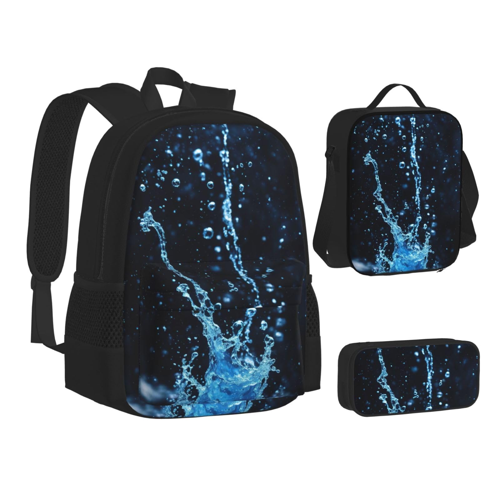 Zaino, borsa portapranzo, astuccio, set da 3 pezzi, per lavoro e