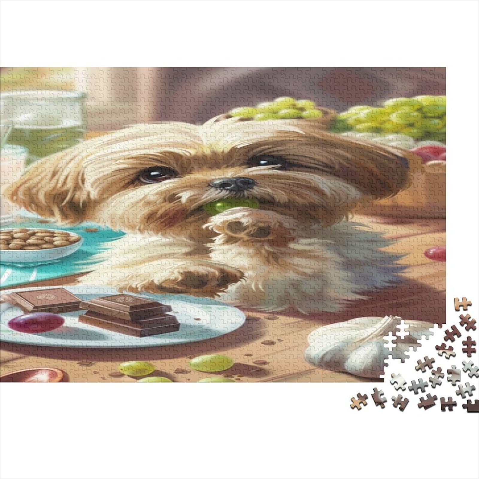 Yorkshire Terrier Puzzle 1000 elementów, 1000 sztuk puzzli dla dorosłych, układanki 1000 elementów, puzzle dla dorosłych puzzle dla dzieci klasyczne puzzle 1000 sztuk (75 x 50 cm)