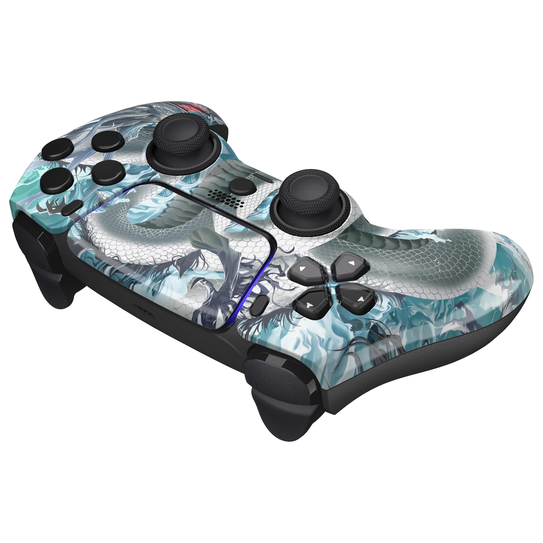 eXtremeRate Luna Cover Ricambio per ps5 Controller,Custodia Copertura Frontale Scocca Shell Ridisegnato&Touchpad&Anelli Compatibile con ps5 Joystick BDM 010/020/030/040/050-Loong nelle Nuvole
