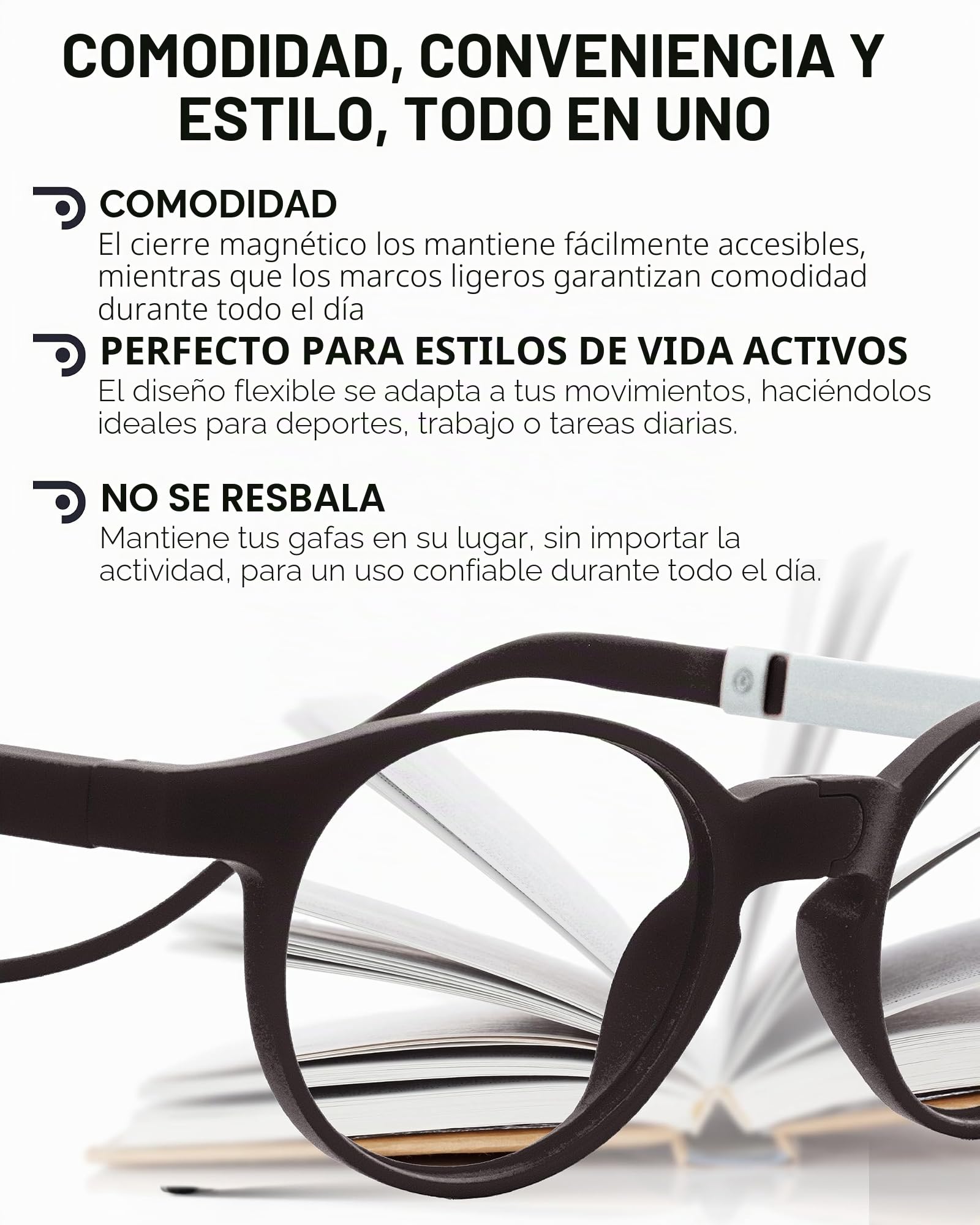 DIDINSKY Krik Flex Gafas de Lectura Magnéticas Plegables, Filtro Luz Azul | Magnéticas y plegables · Para leer de cerca · Filtro de luz azul · Aumento +1.0 a +3.0 · Incluye funda