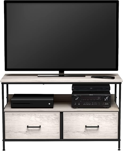 Sorbus TV Dressing avec support 2 Tiroirs - Tour de télévision avec rangement - Chambre à coucher, salon, placard, & Meubles pour dortoirs